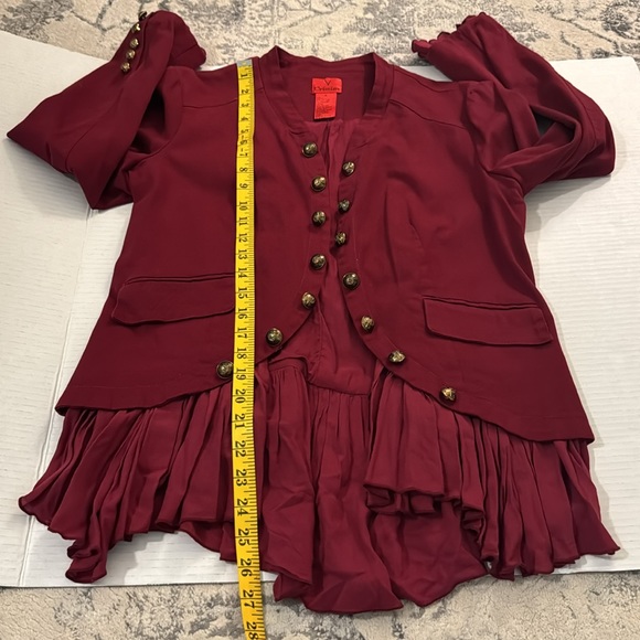 CCO PRICE DROP 🔥🔥 Stylish Unique Style Maroon Open Jacket Size Medium - Picture 10 of 10